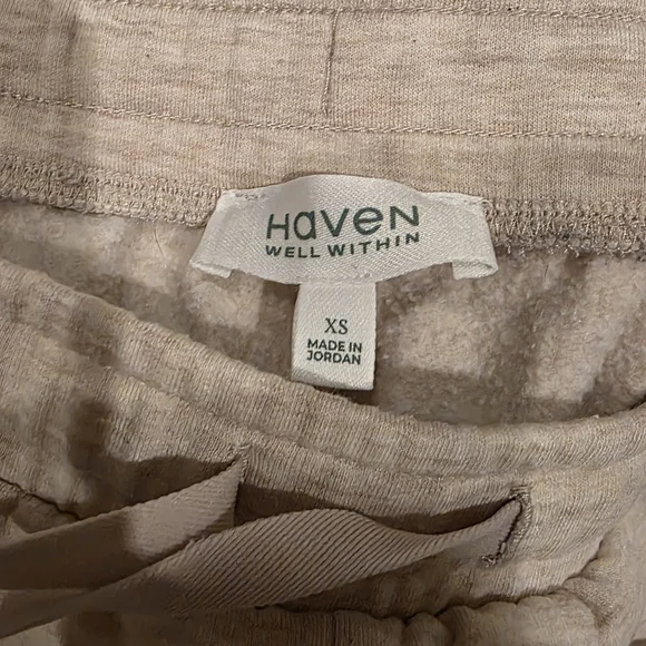 Haven Well Within Matching Mock Neck Elegant Cream Top And Jogger Pant Set - Picture 6 of 7